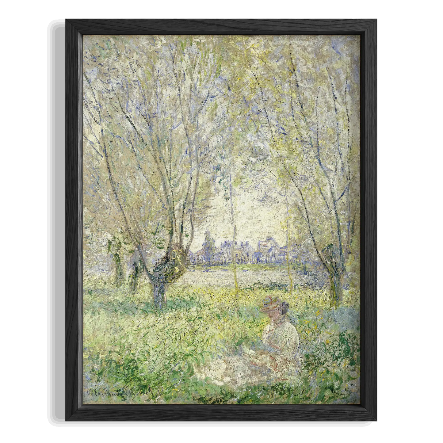 Baharda Ağaçlar - Claude Monet Ahşap Duvar Tablosu
