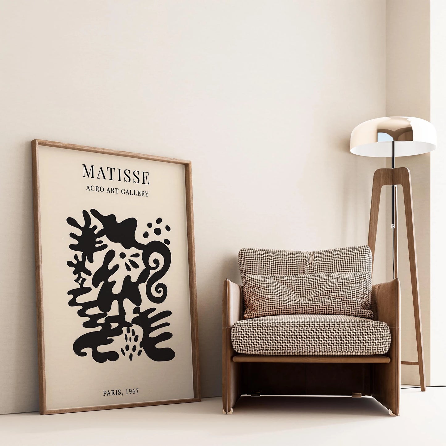 Matisse Kağıt Kesimleri Serisi Siyah Soyut Dal ve Çiçek Deseni II Duvar Tablosu