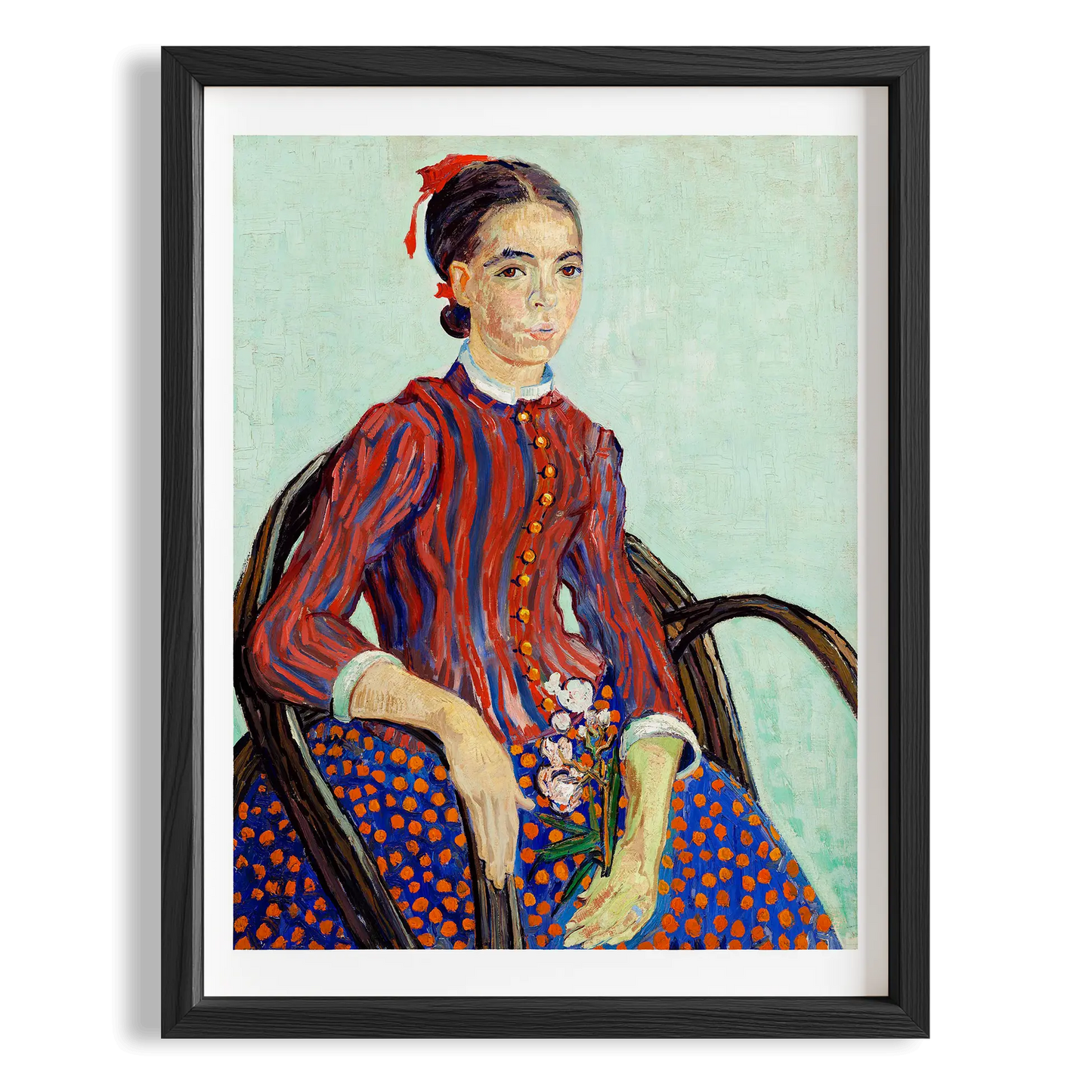 Kırmızı Elbiseli Kız - Vincent Van Gogh Ahşap Duvar Tablosu