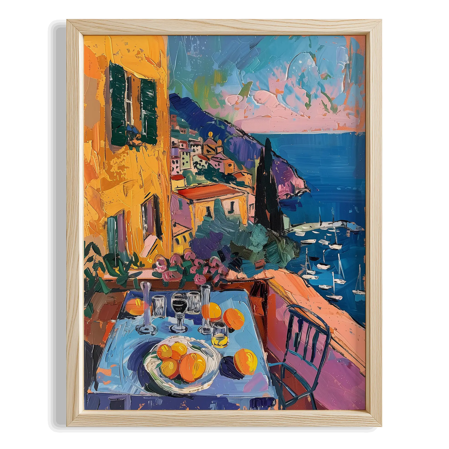 Amalfi Teras Sofrası Akdeniz İtalya Koleksiyonu Mutfak Duvar Tablosu