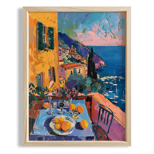 Amalfi Teras Sofrası Akdeniz İtalya Koleksiyonu Mutfak Duvar Tablosu