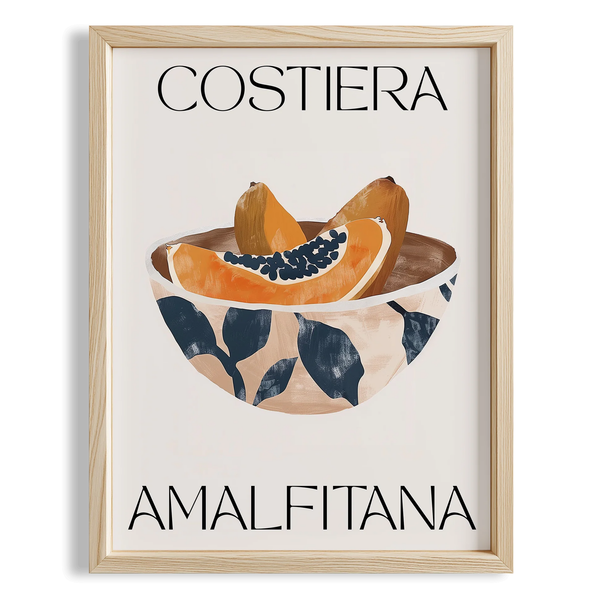 Costiera Amalfitana Papaya Akdeniz İtalya Koleksiyonu Mutfak Duvar Tablosu II