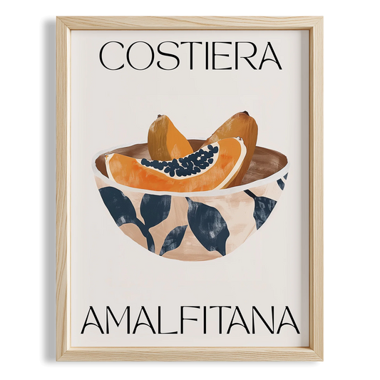 Costiera Amalfitana Papaya Akdeniz İtalya Koleksiyonu Mutfak Duvar Tablosu II