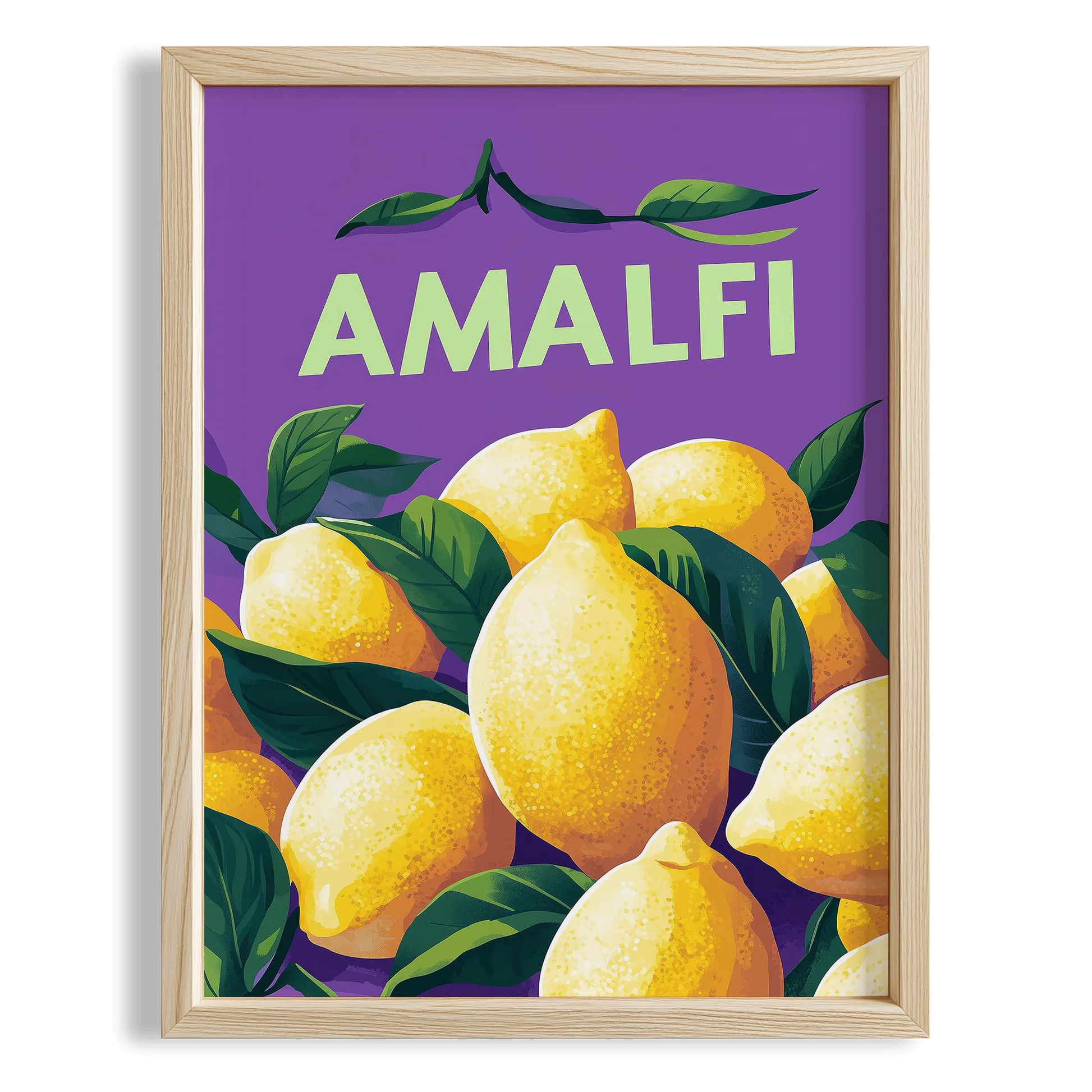 Amalfi Limonlar İllüstasyonu İtalya Koleksiyonu Mutfak Duvar Tablosu