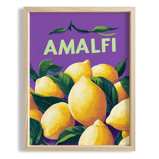 Amalfi Limonlar İllüstasyonu İtalya Koleksiyonu Mutfak Duvar Tablosu