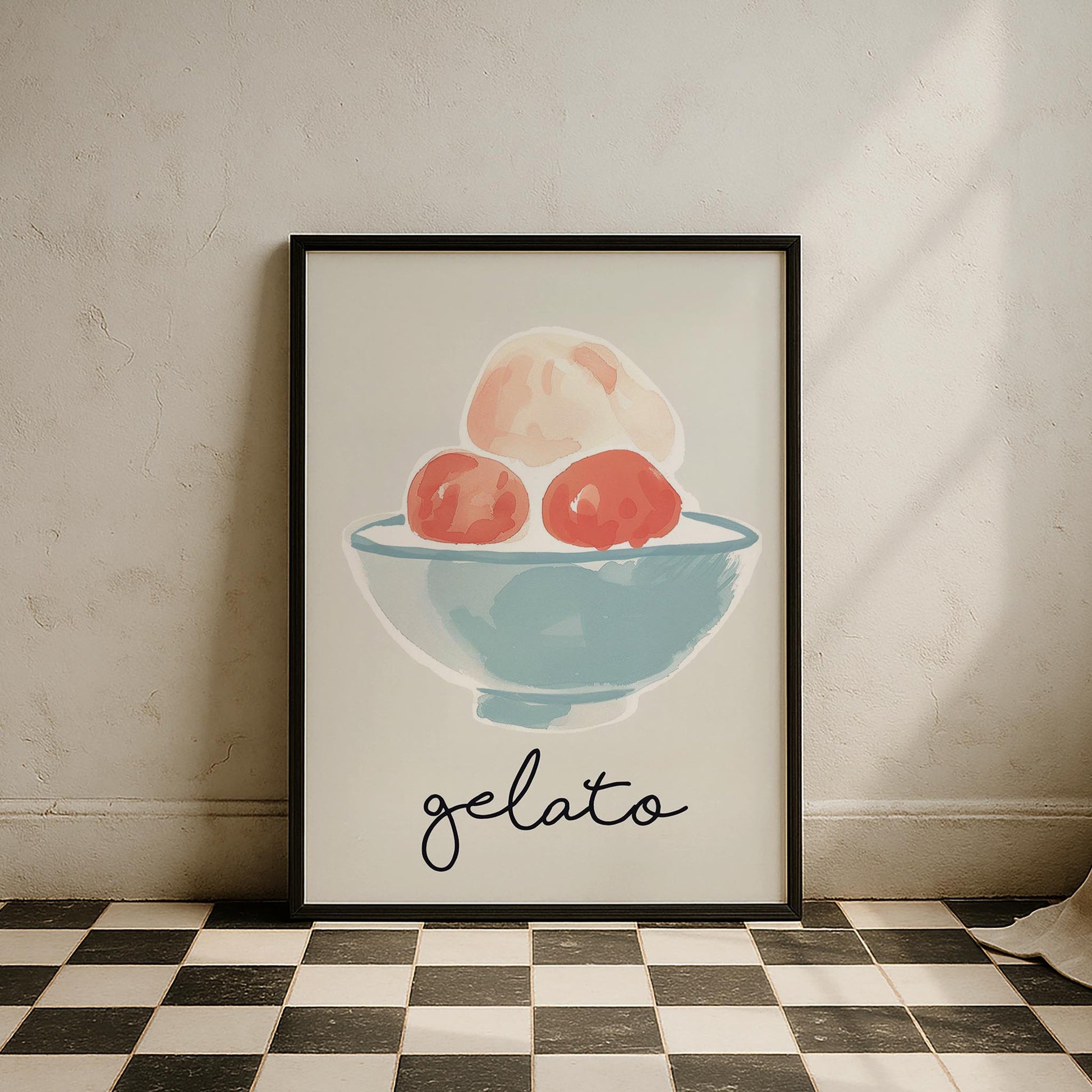 Gelato İllüstrasyon Retro Maximalist Mutfak Duvar Tablosu