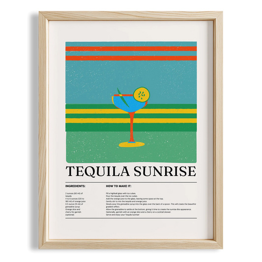 Tequila Sunrise Kokteyl Tarifi Mutfak Duvar Tablosu
