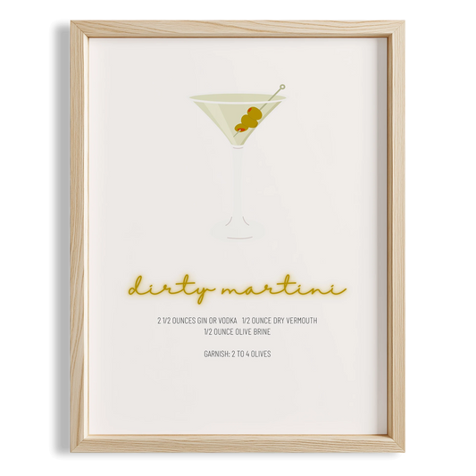 Dirty Martini Kokteyli Minimal Mutfak Duvar Tablosu