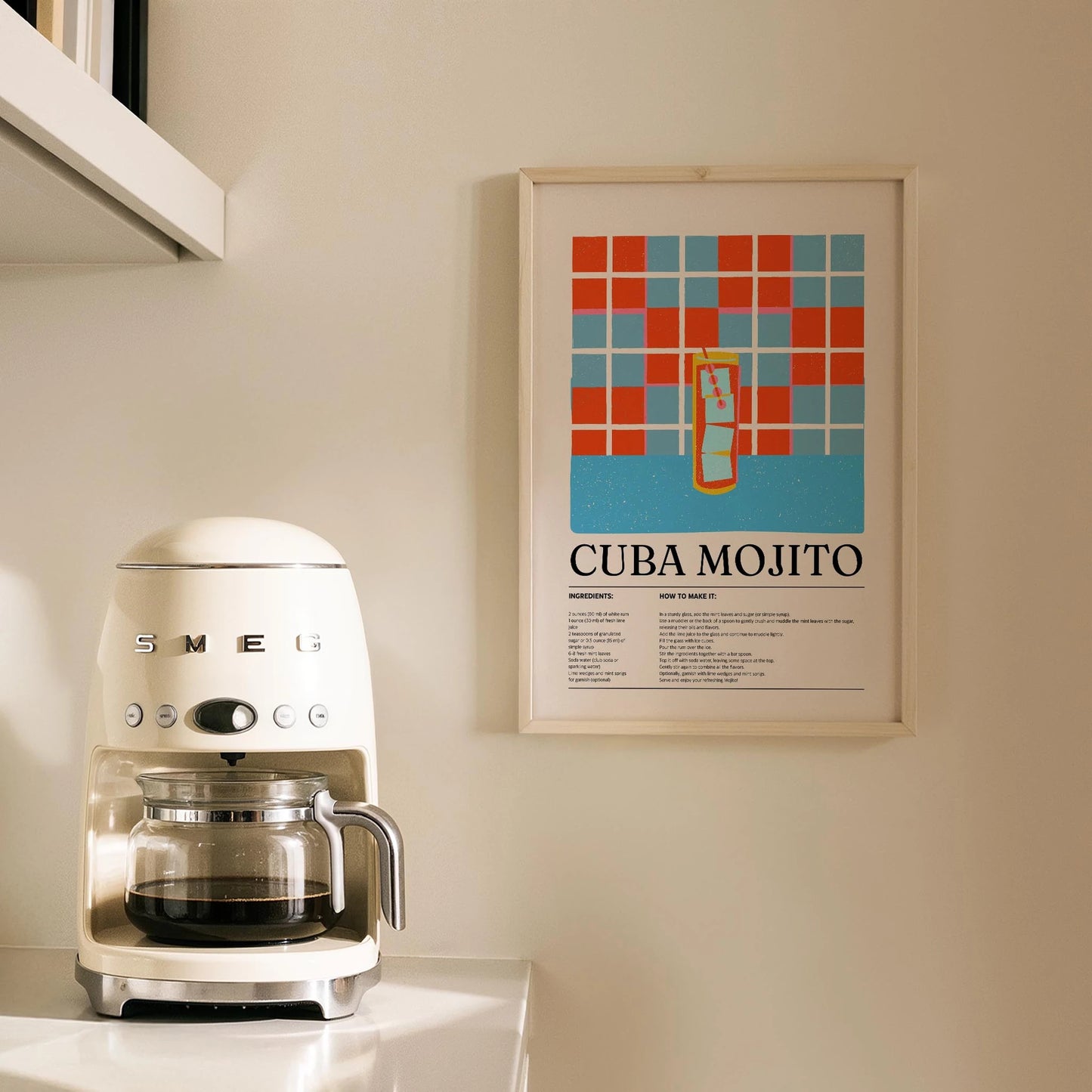 Cuba Mojito Kokteyl Tarifi Mutfak Duvar Tablosu