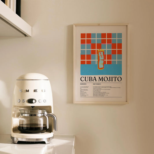Cuba Mojito Kokteyl Tarifi Mutfak Duvar Tablosu