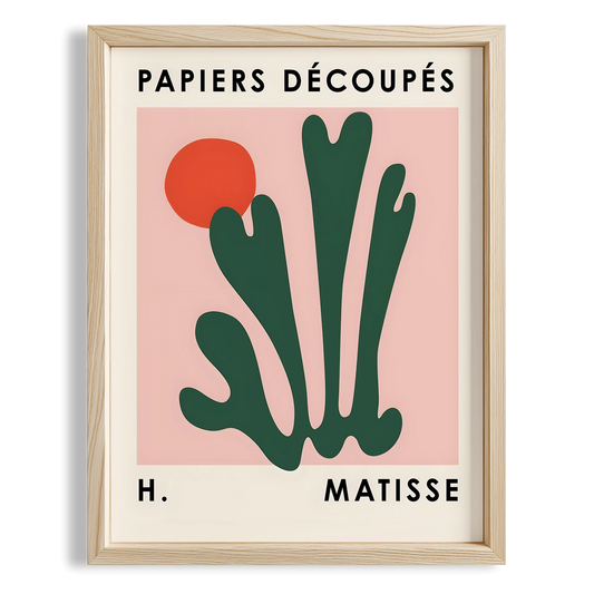 Matisse Kağıt Kesimleri Abstract Serisi Zümrüt Yeşili Dallar I Duvar Tablosu