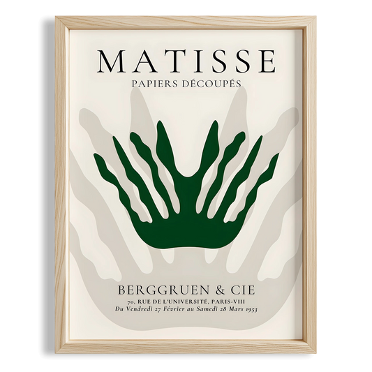 Matisse Kağıt Kesimleri Serisi Yeşil Mercan Bej Minimalist I Duvar Tablosu