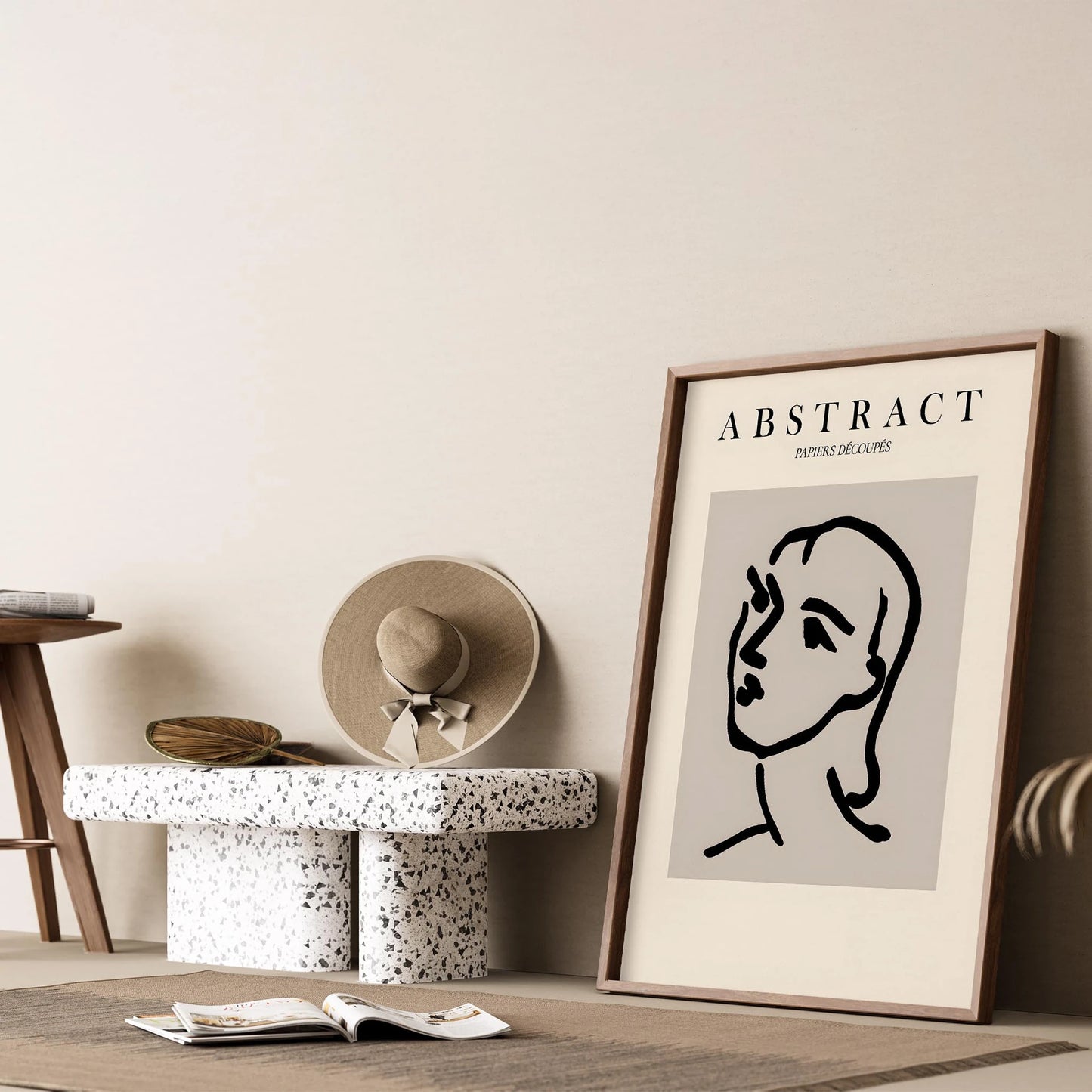 Matisse Kağıt Kesimleri Minimalist Çizgi Sanatı Estetik Kadın Portresi IV Duvar Tablosu