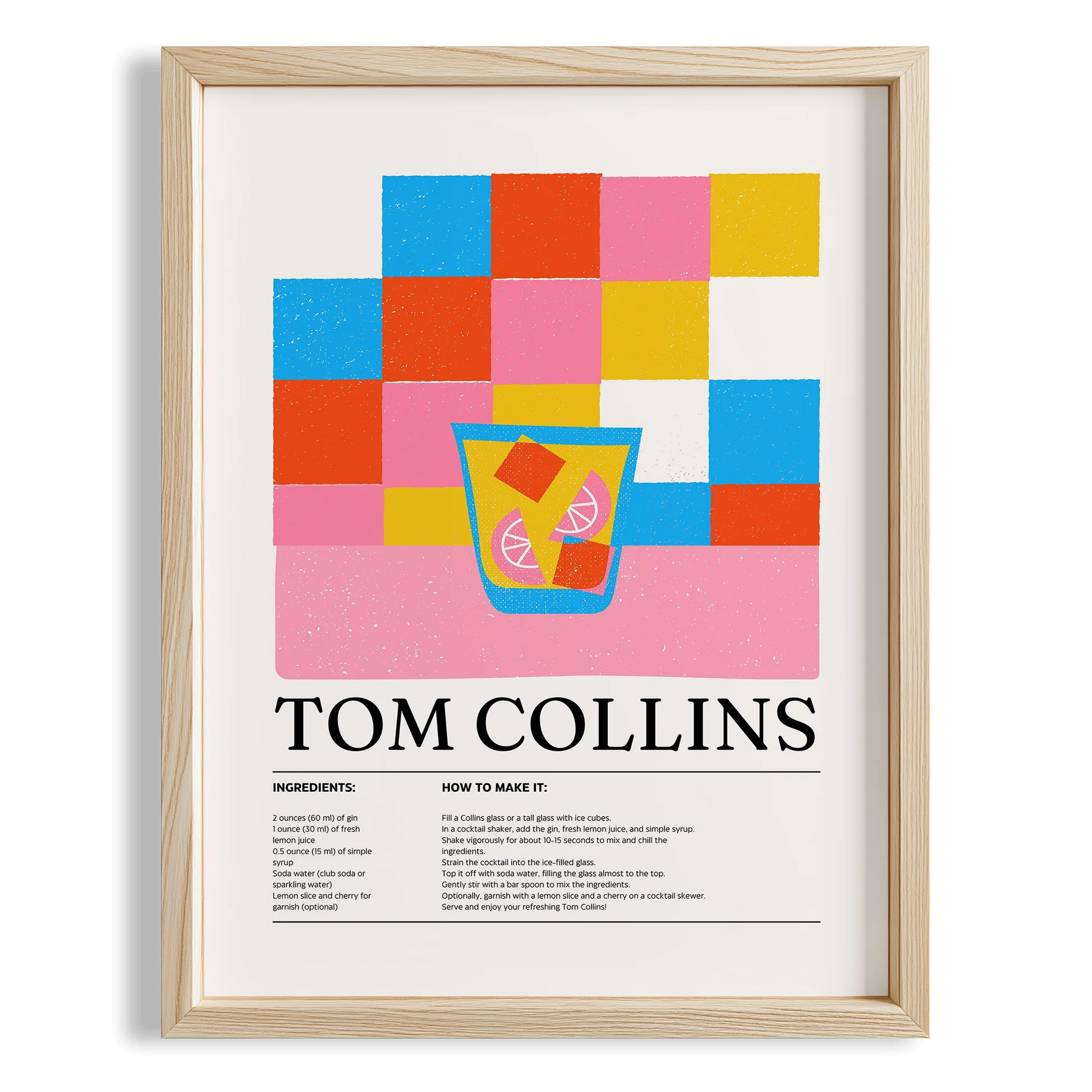 Tom Collins Kokteyl Tarifi Mutfak Duvar Tablosu