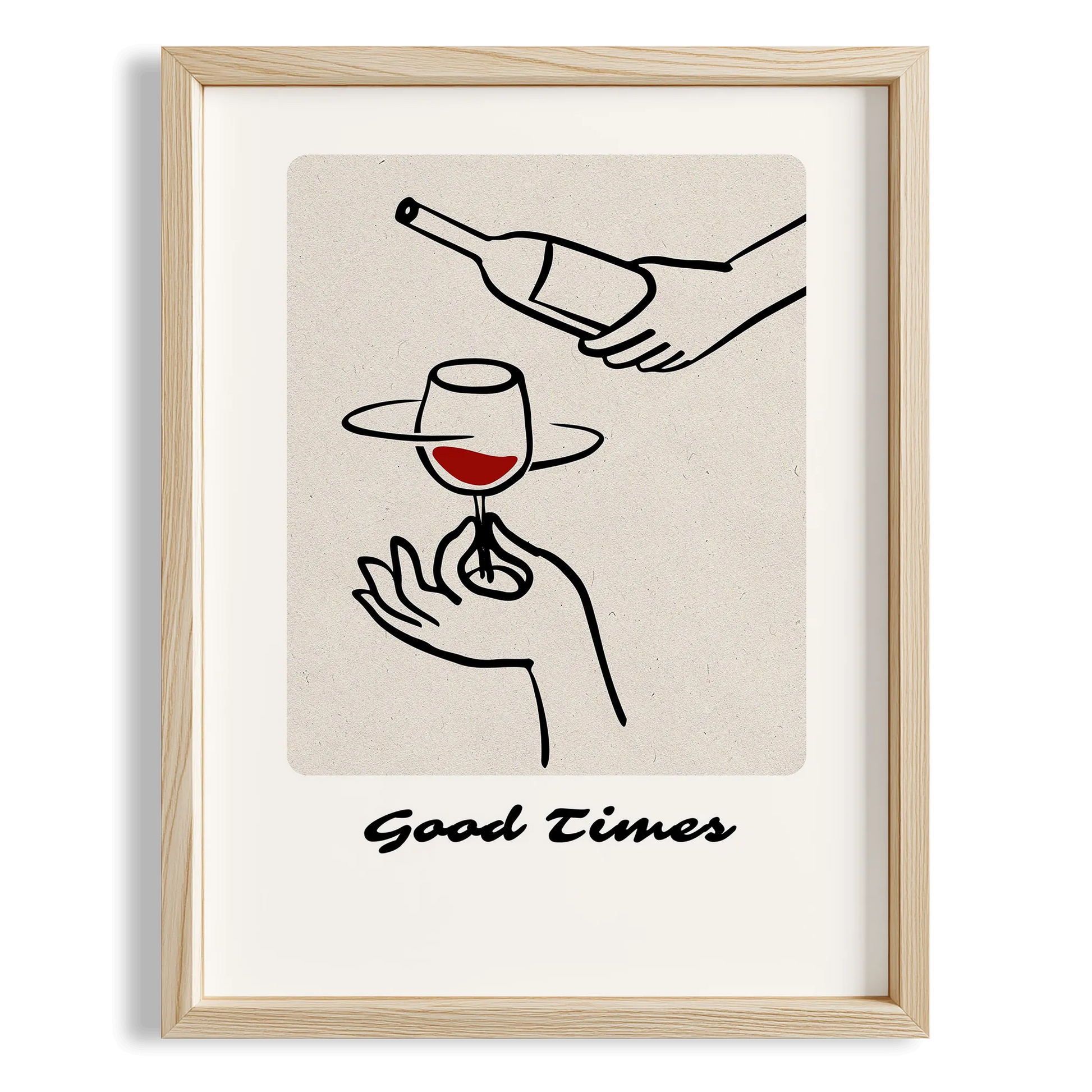 Good Times Şarap Tipografi Mutfak Duvar Tablosu