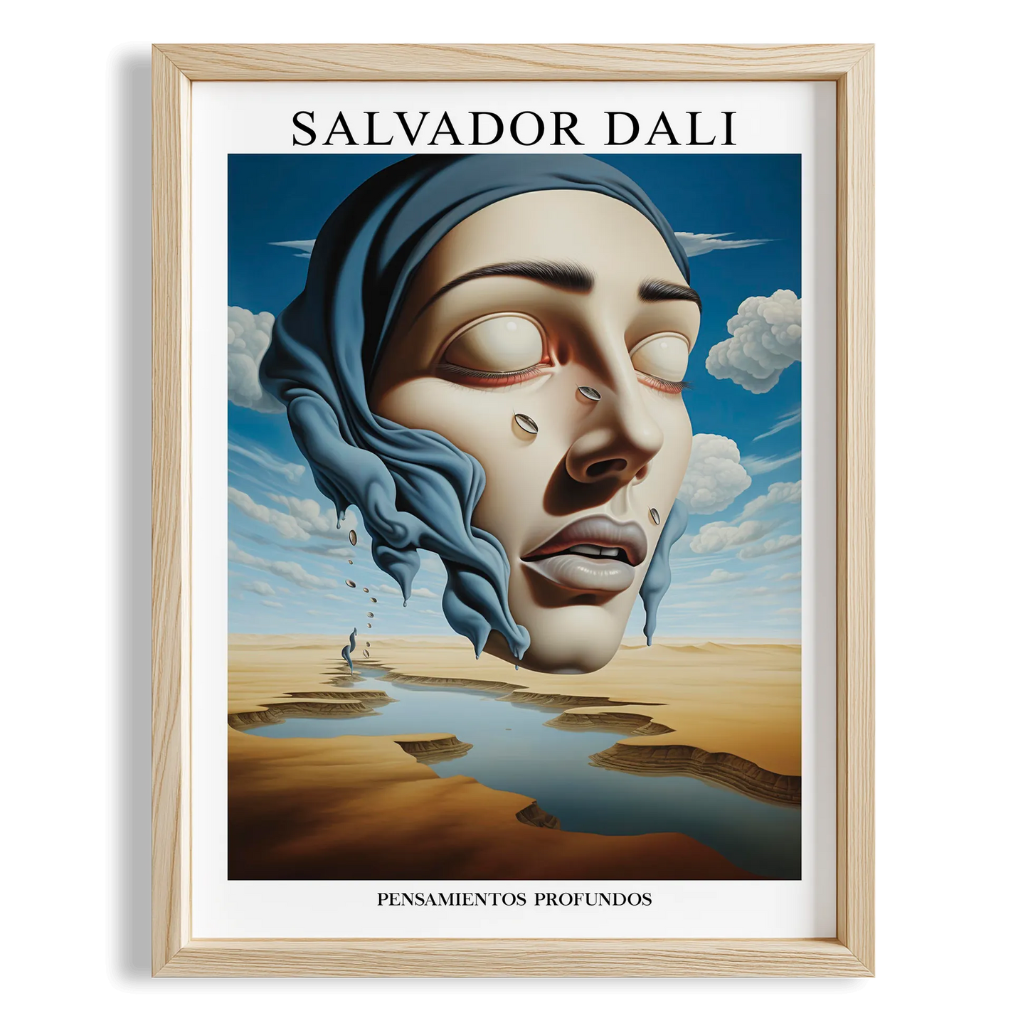 Düşen Yüz - Salvador Dali Ahşap Duvar Tablosu