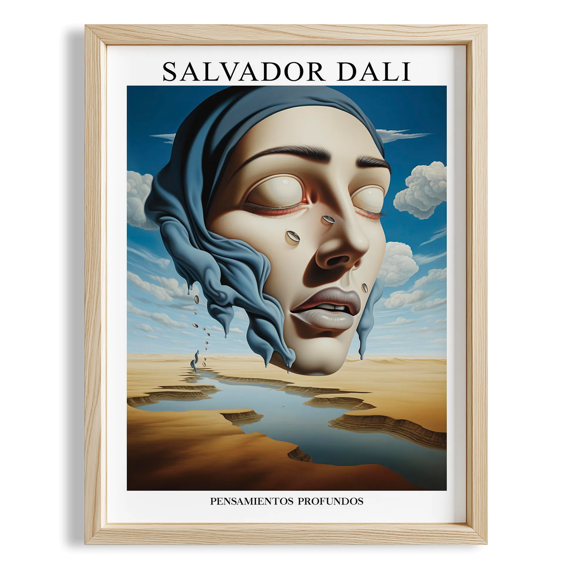 Düşen Yüz - Salvador Dali Ahşap Duvar Tablosu