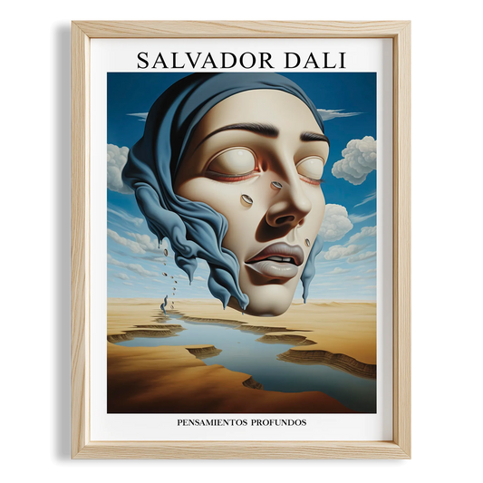 Düşen Yüz - Salvador Dali Ahşap Duvar Tablosu