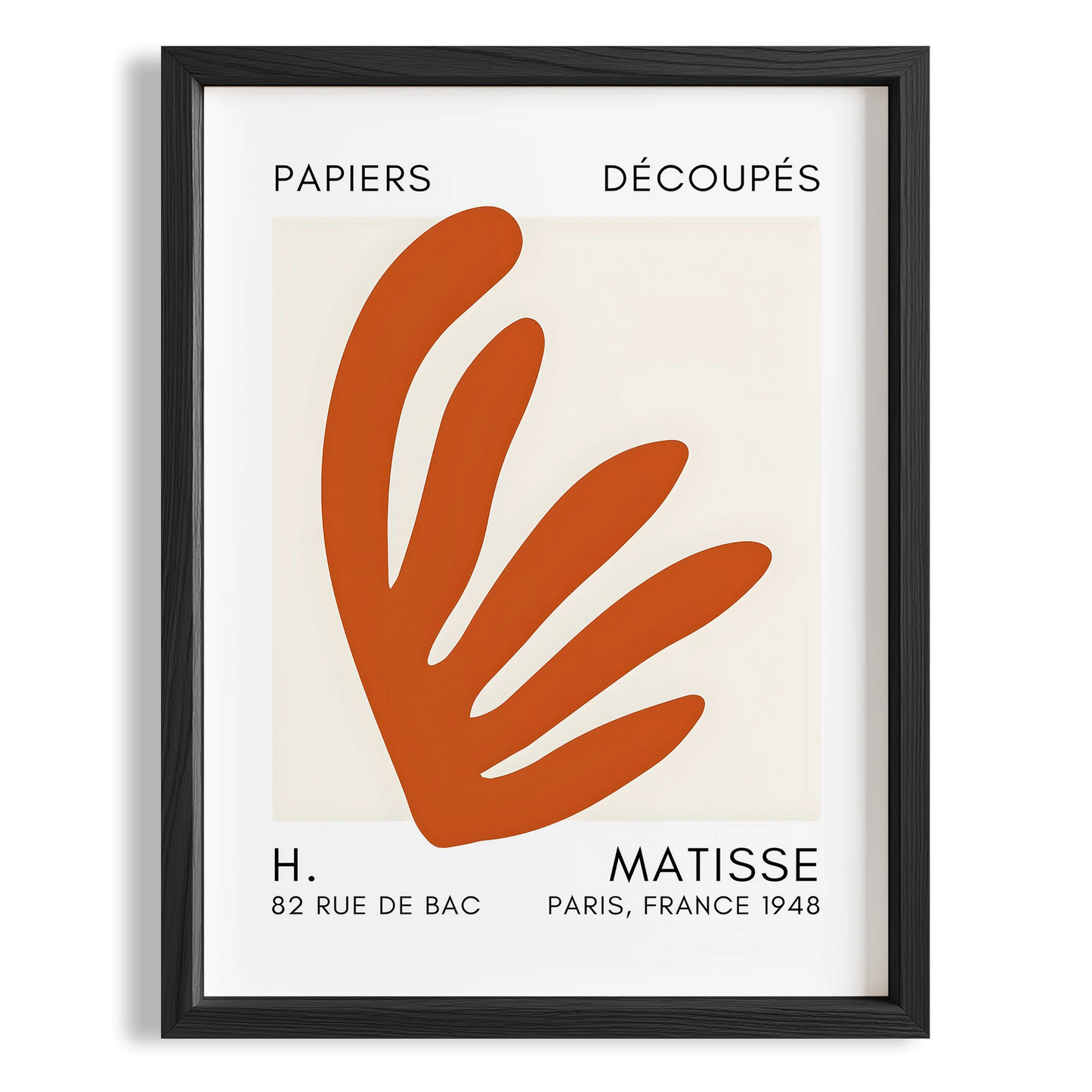 Matisse Kağıt Kesimleri Serisi Terracotta Soyut Yaprak I Duvar Tablosu