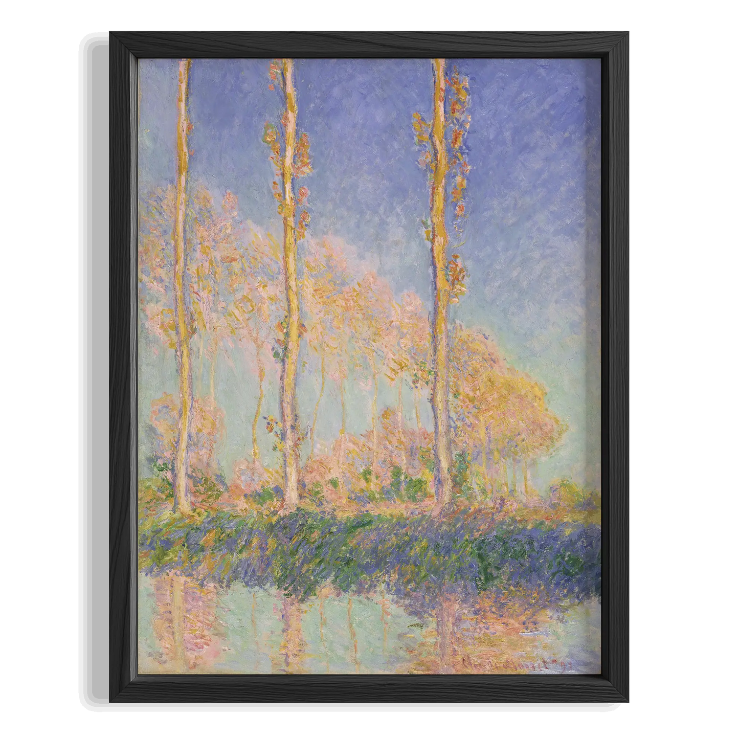 Kavak Ağaçları - Claude Monet Ahşap Duvar Tablosu