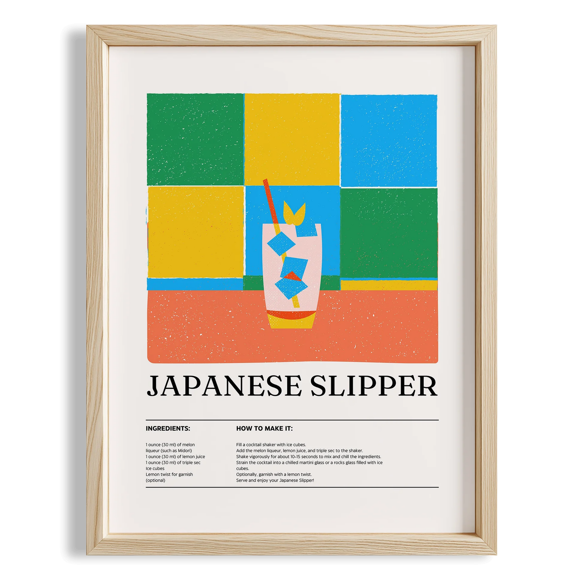 Japanese Slipper Kokteyl Tarifi Mutfak Duvar Tablosu