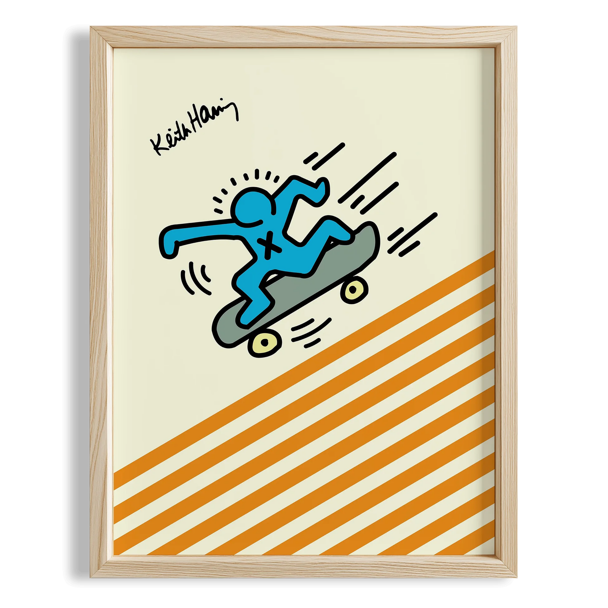 Kaykaycı - Keith Haring Ahşap Duvar Tablosu