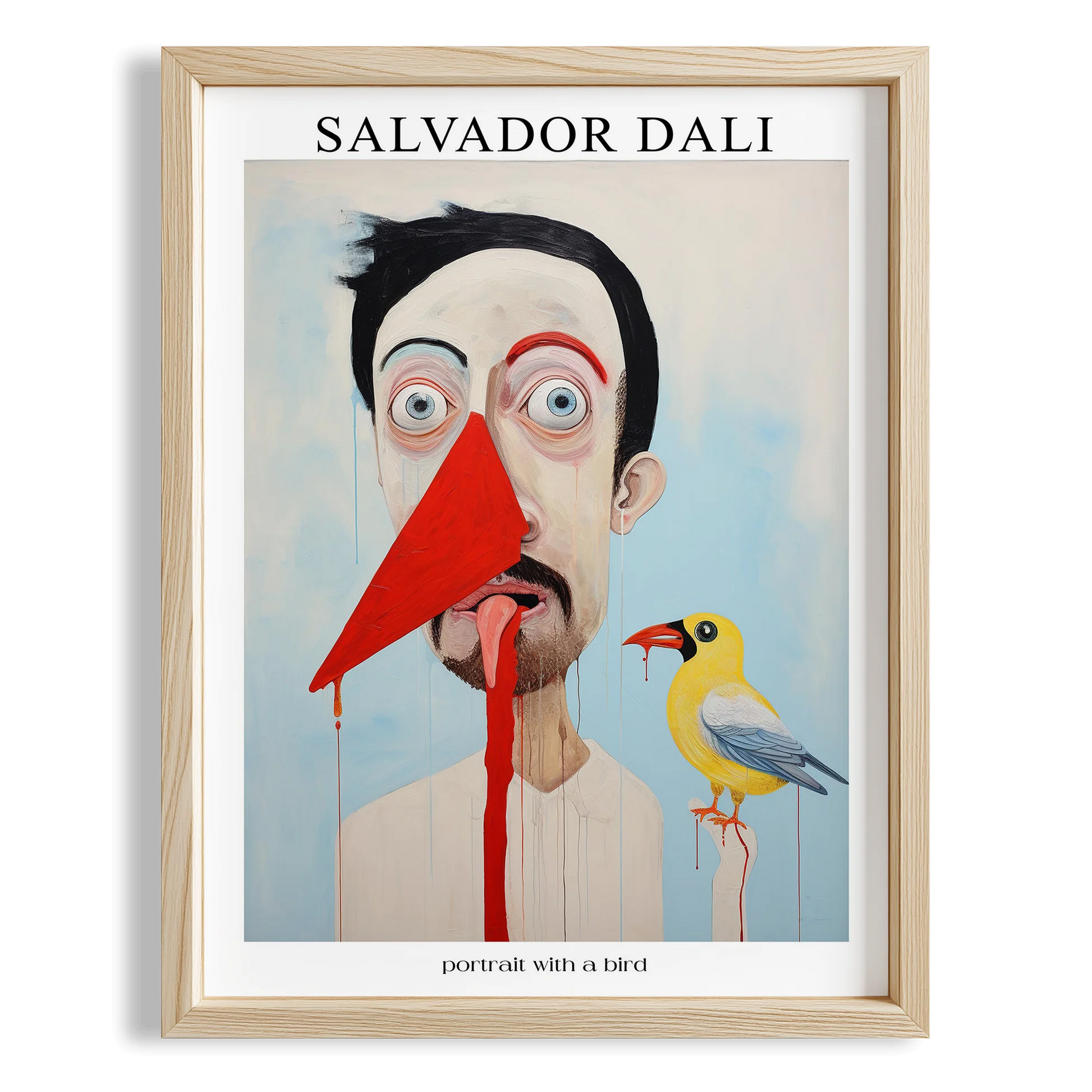 Uzun Burunlu Adam - Salvador Dali Ahşap Duvar Tablosu