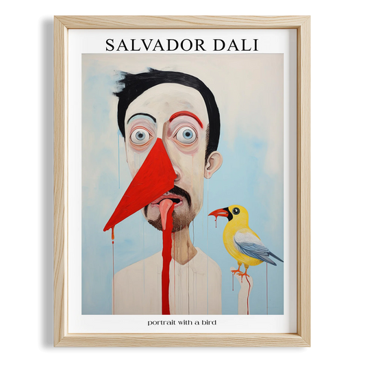 Uzun Burunlu Adam - Salvador Dali Ahşap Duvar Tablosu