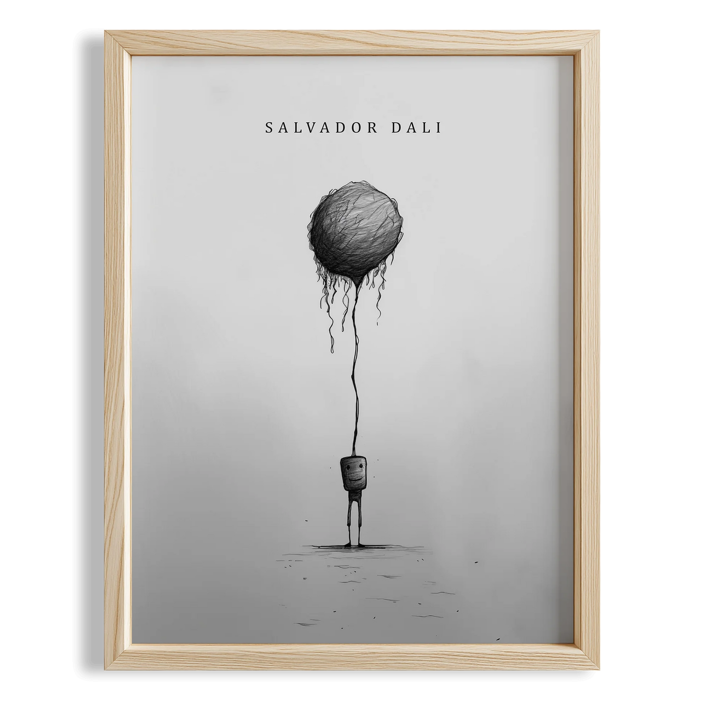 Yalnız Balon - Salvador Dali Ahşap Duvar Tablosu