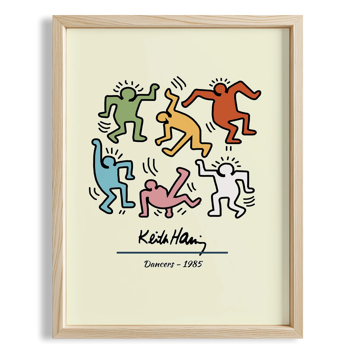 Dans Eden Topluluk - Keith Haring Ahşap Duvar Tablosu