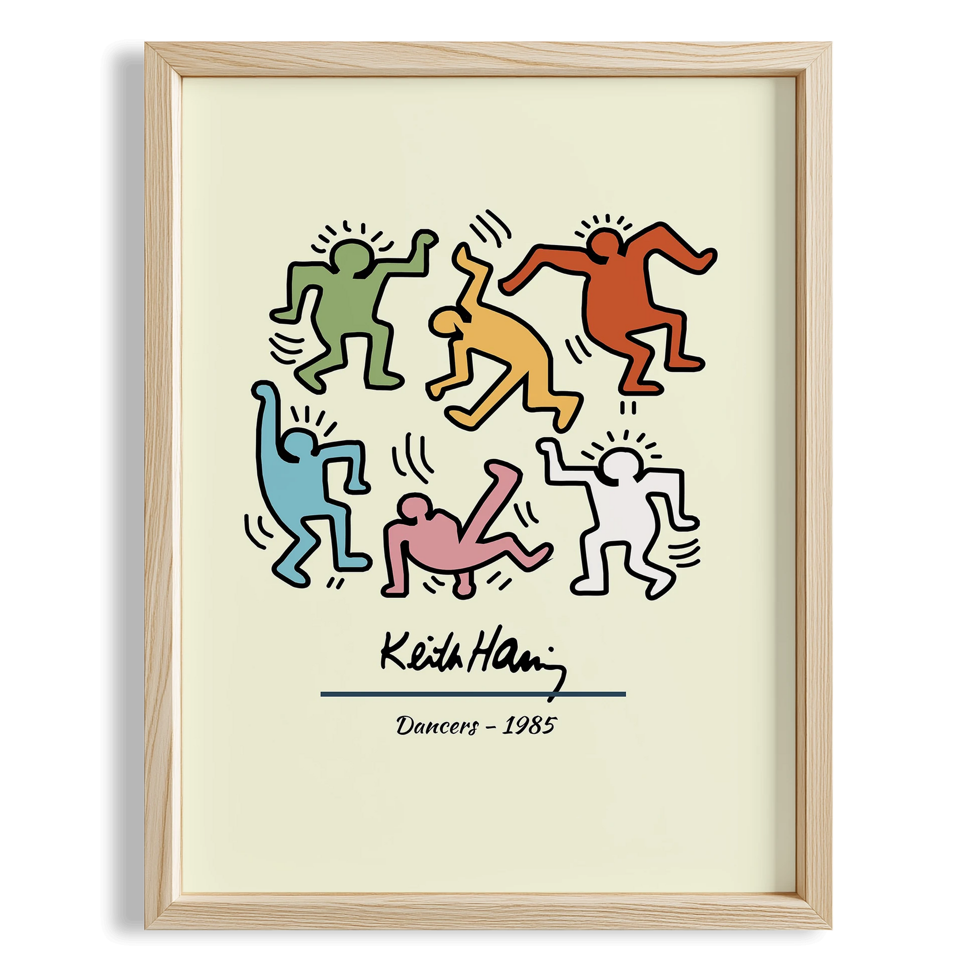 Dans Eden Topluluk - Keith Haring Ahşap Duvar Tablosu