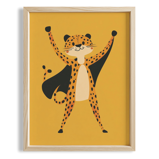 Süper Kahraman Leopar - Sarı Fon