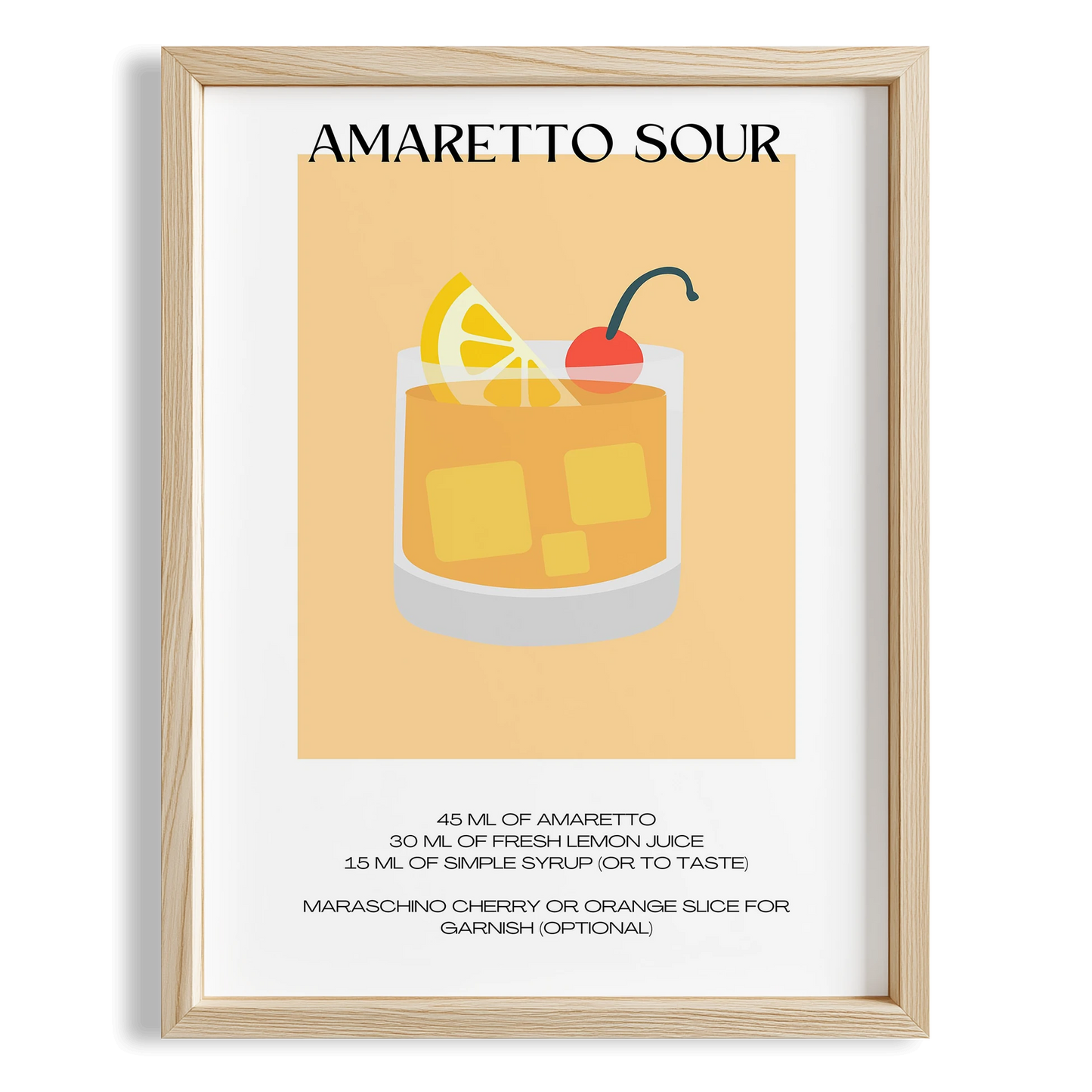 Amaretto Sour Kokteyl Tarifi Mutfak Duvar Tablosu