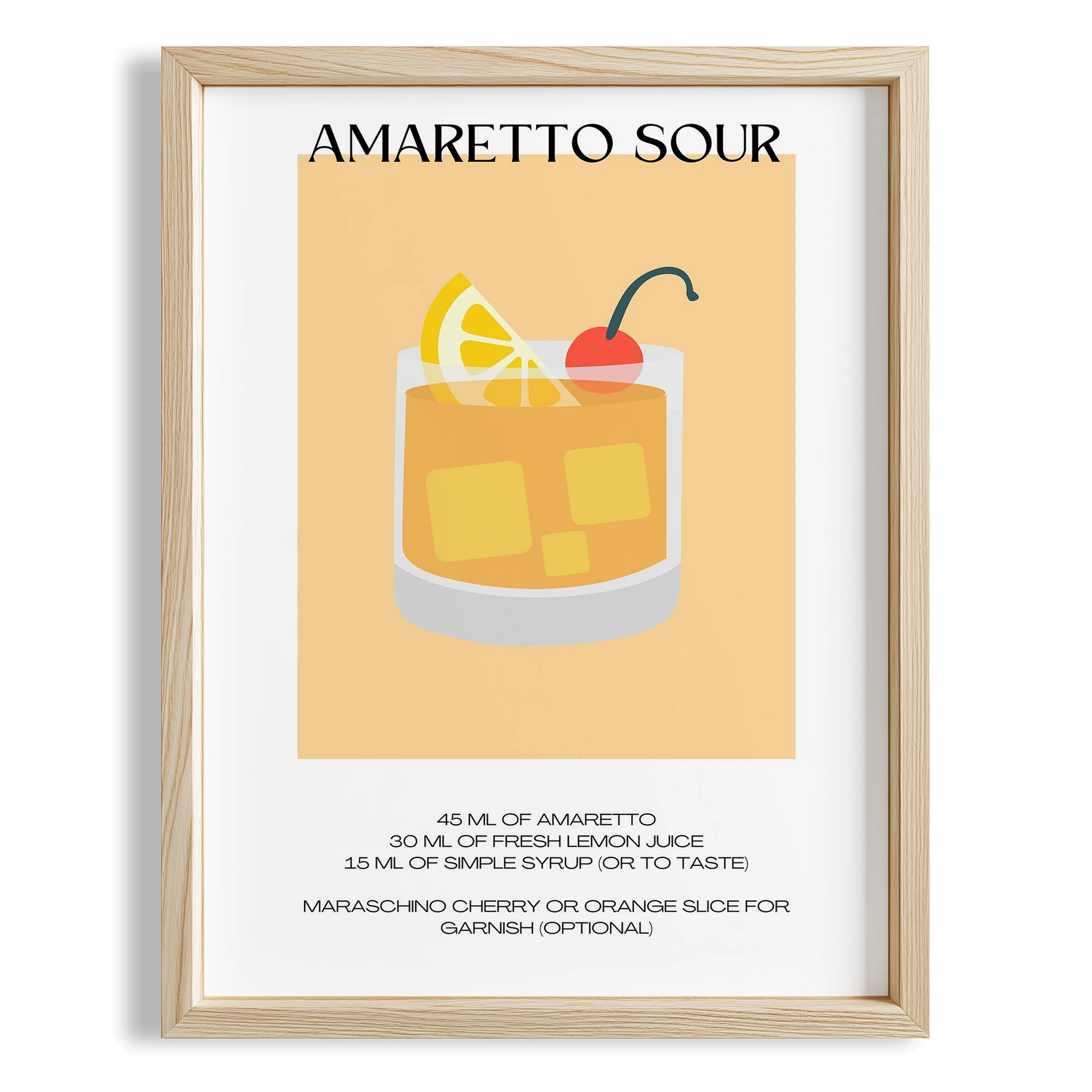 Amaretto Sour Kokteyl Tarifi Mutfak Duvar Tablosu