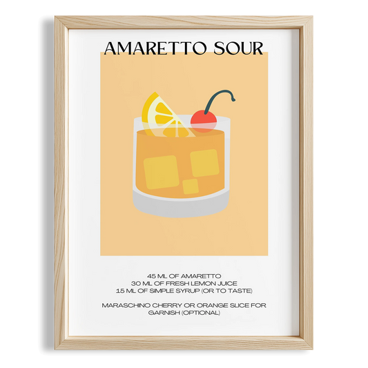 Amaretto Sour Kokteyl Tarifi Mutfak Duvar Tablosu