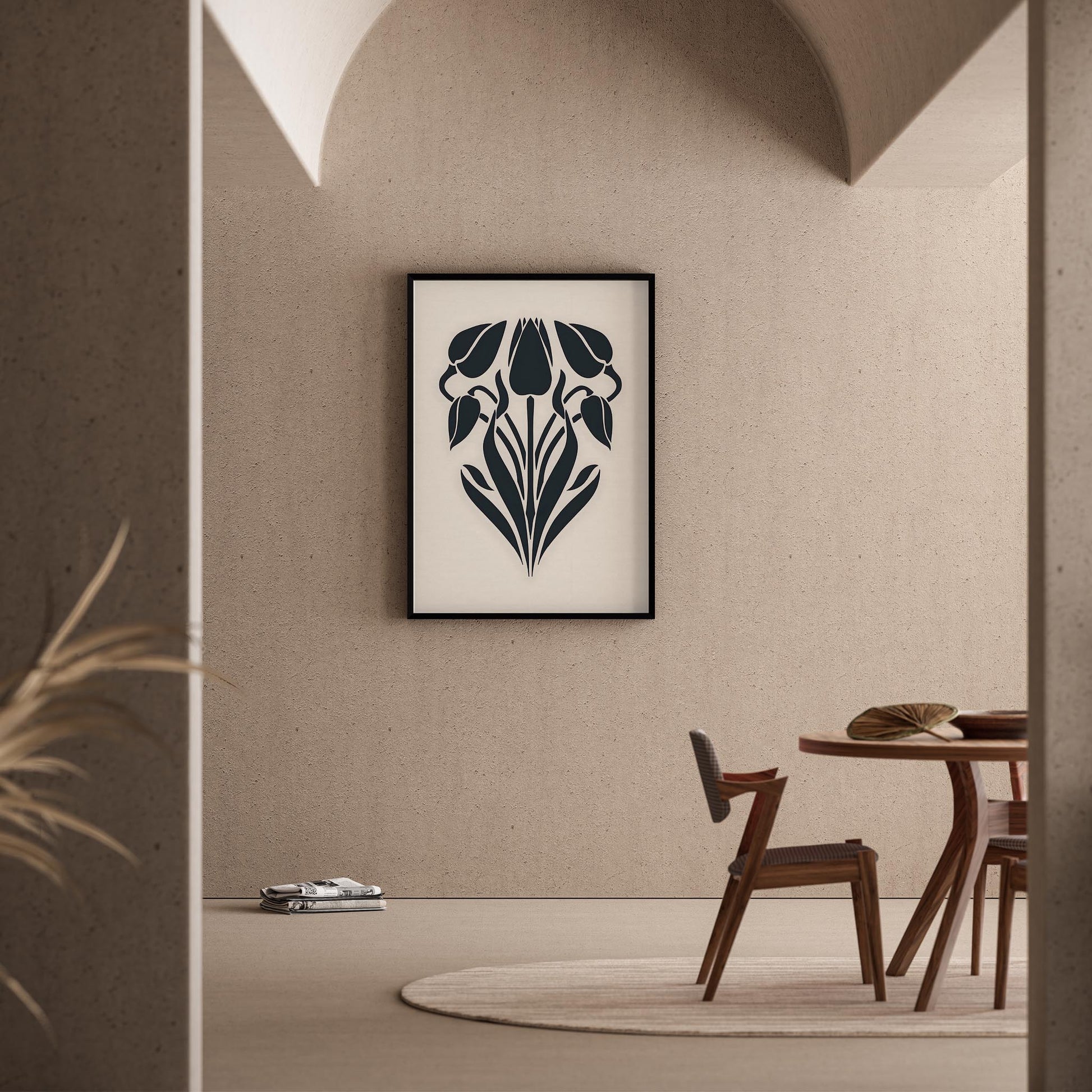 Matisse Kağıt Kesimleri Abstract Serisi Minimalist Lale Seranadı I Duvar Tablosu