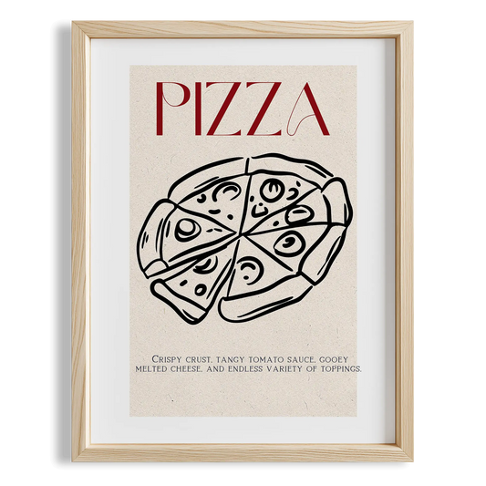 Pizza Çizim Akdeniz İtalya Koleksiyonu Mutfak Duvar Tablosu