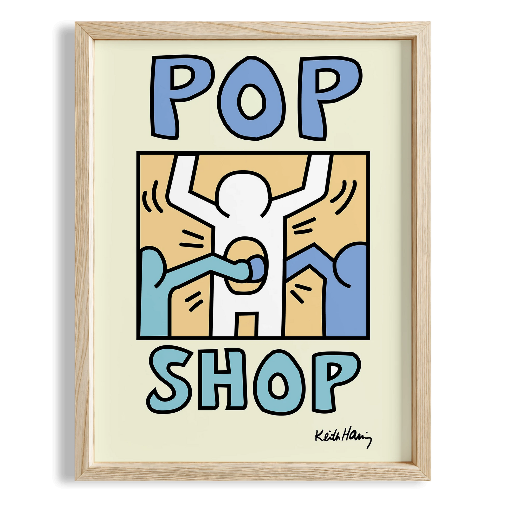 Pop Shop - Keith Haring Ahşap Duvar Tablosu