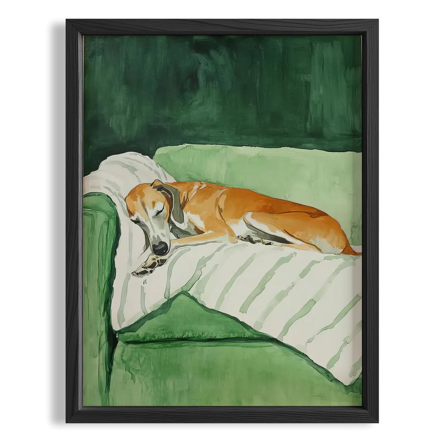 Köpek Portre III - Tazı Çizgili Zümrüt
