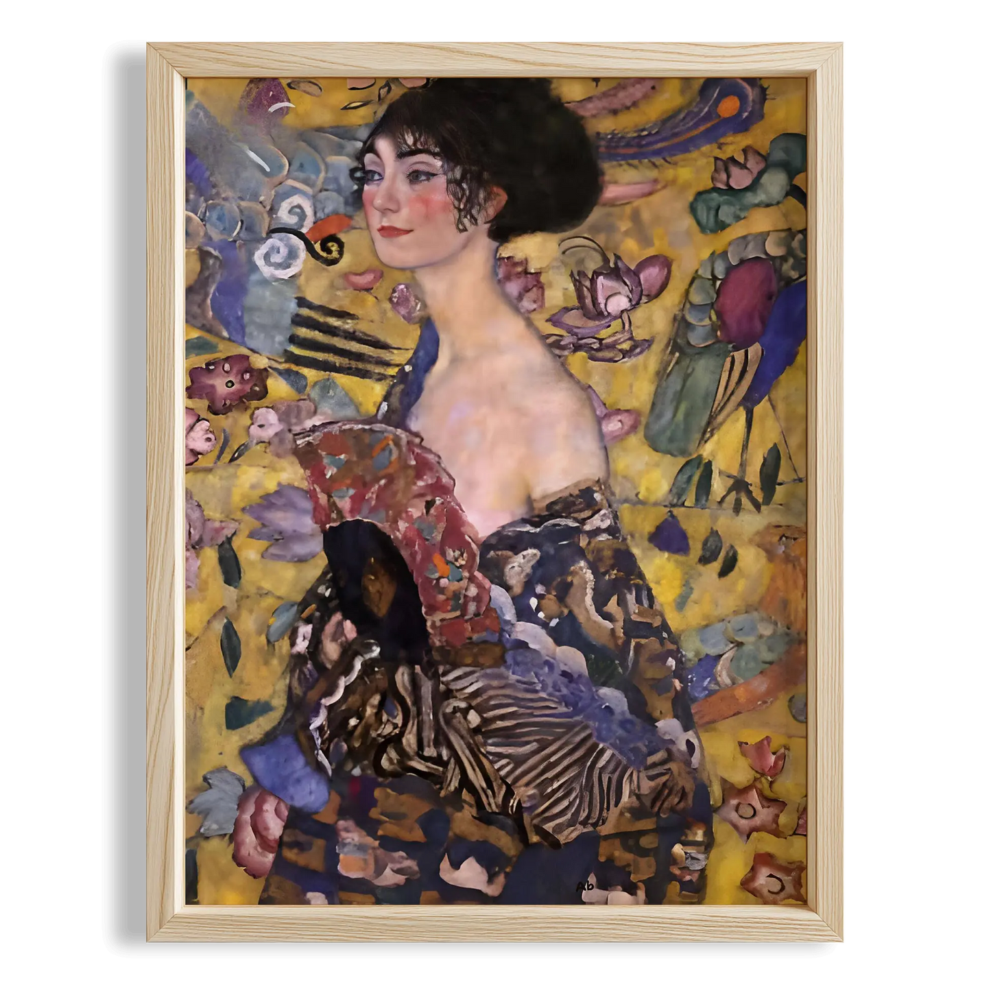Yelpazeli Kadın - Gustav Klimt Ahşap Duvar Tablosu