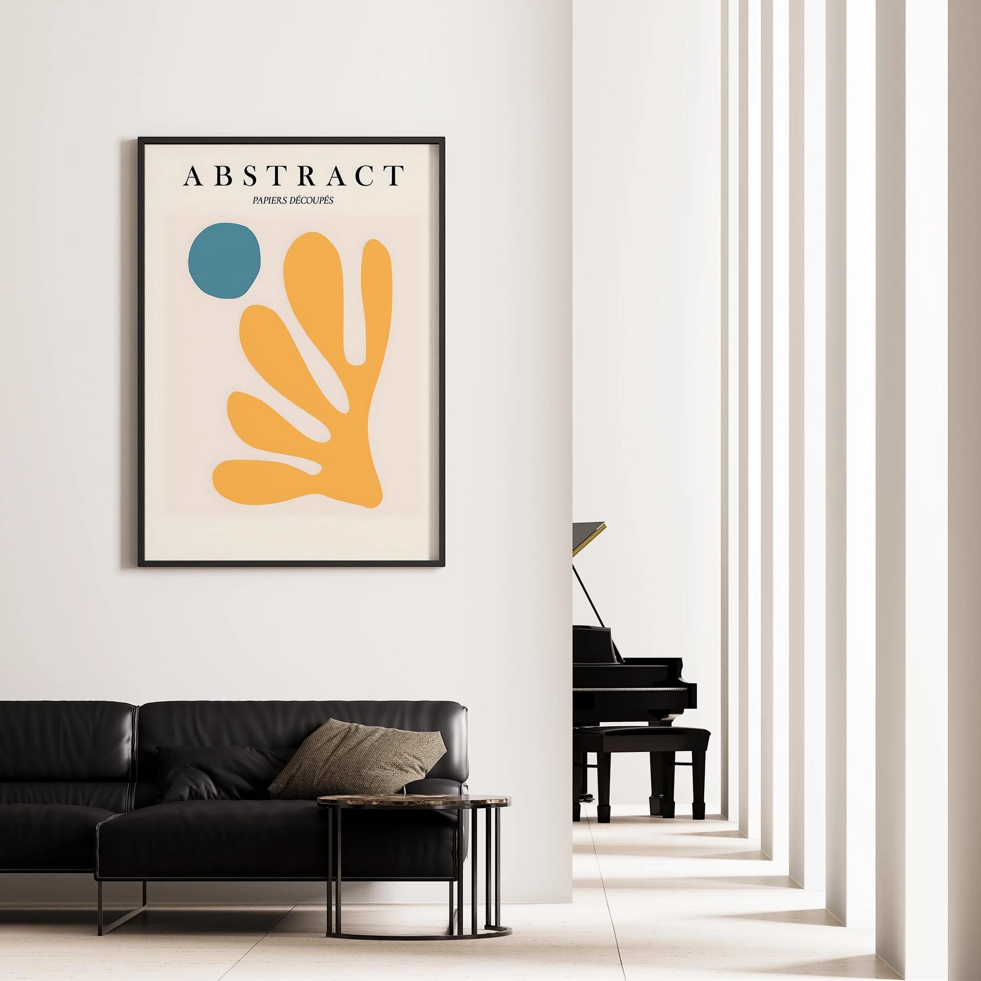 Matisse Kağıt Kesimleri Abstract Serisi Sarı Yaprak I Duvar Tablosu