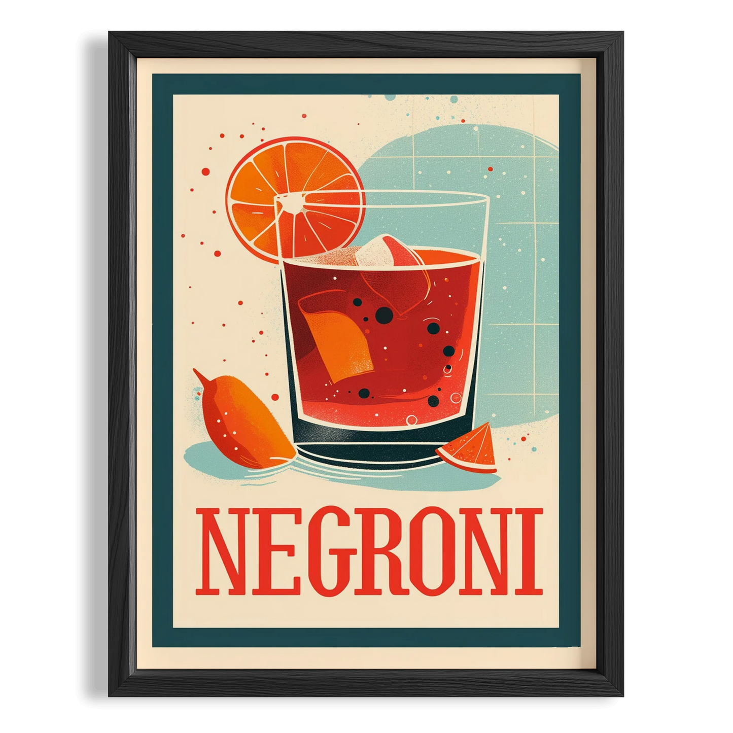 Negroni Kokteyli Retro Poster Mutfak Duvar Tablosu