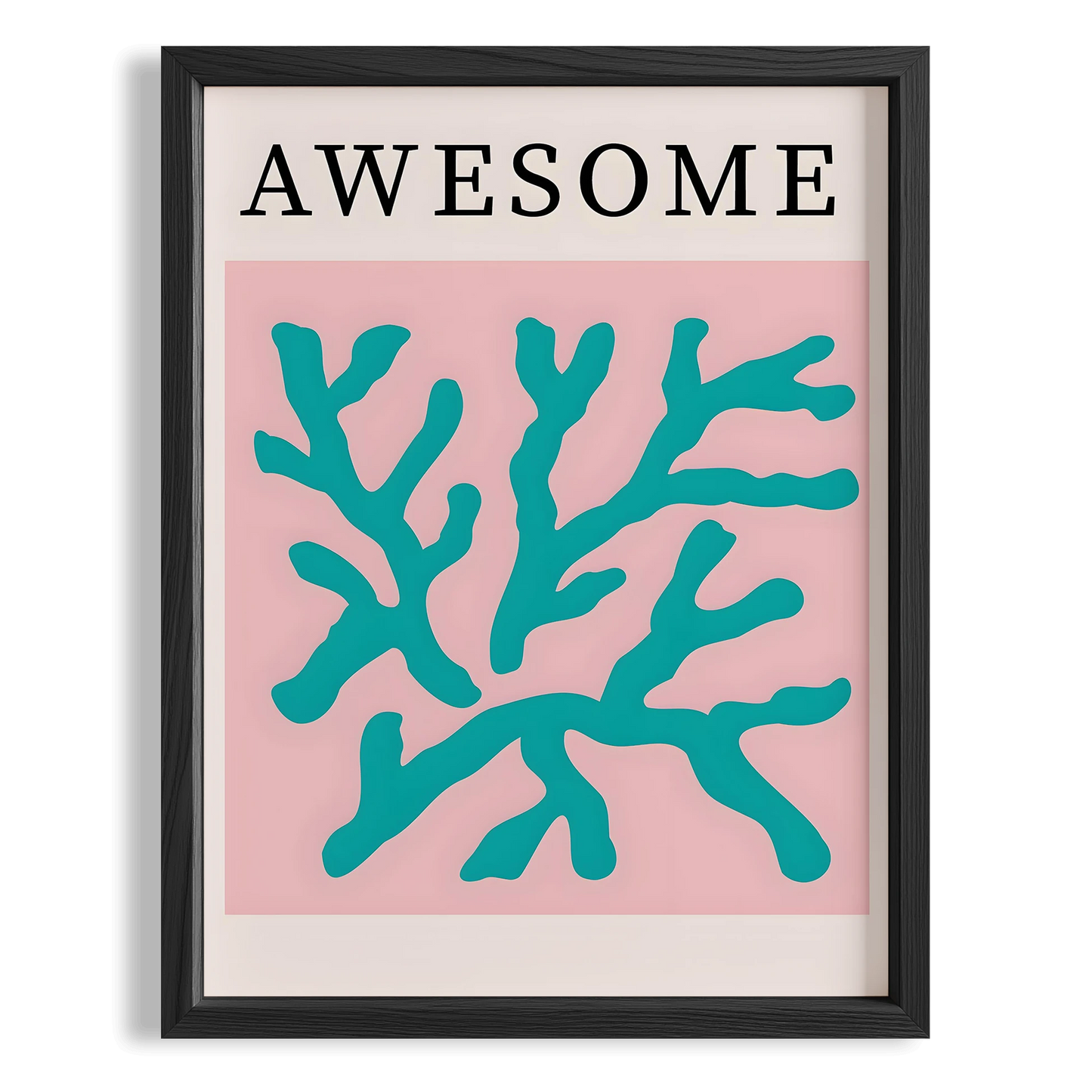Matisse Kağıt Kesimleri Abstract Serisi AWESOME Tipografi I Duvar Tablosu