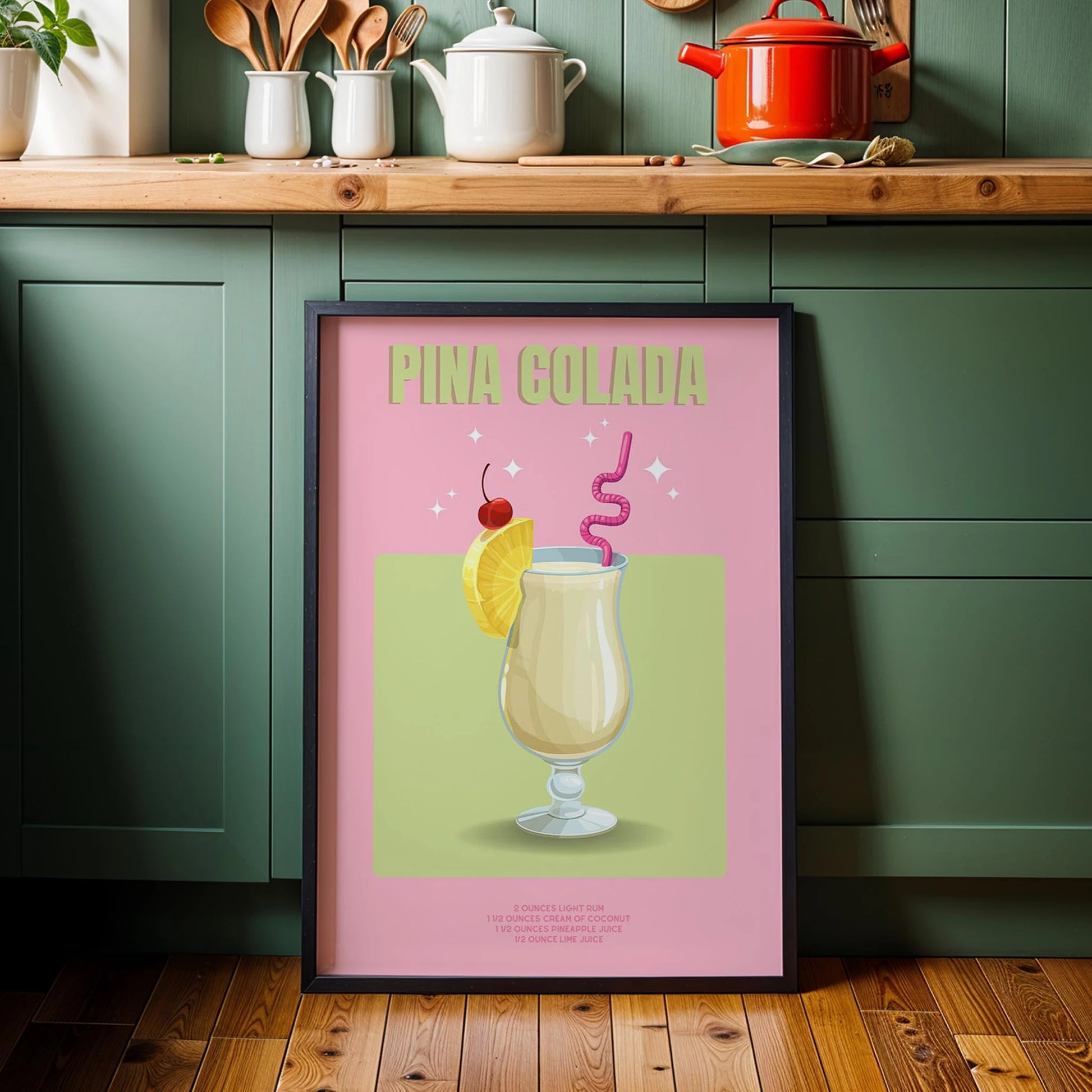 Pina Colada Kokteyli Mutfak Duvar Tablosu