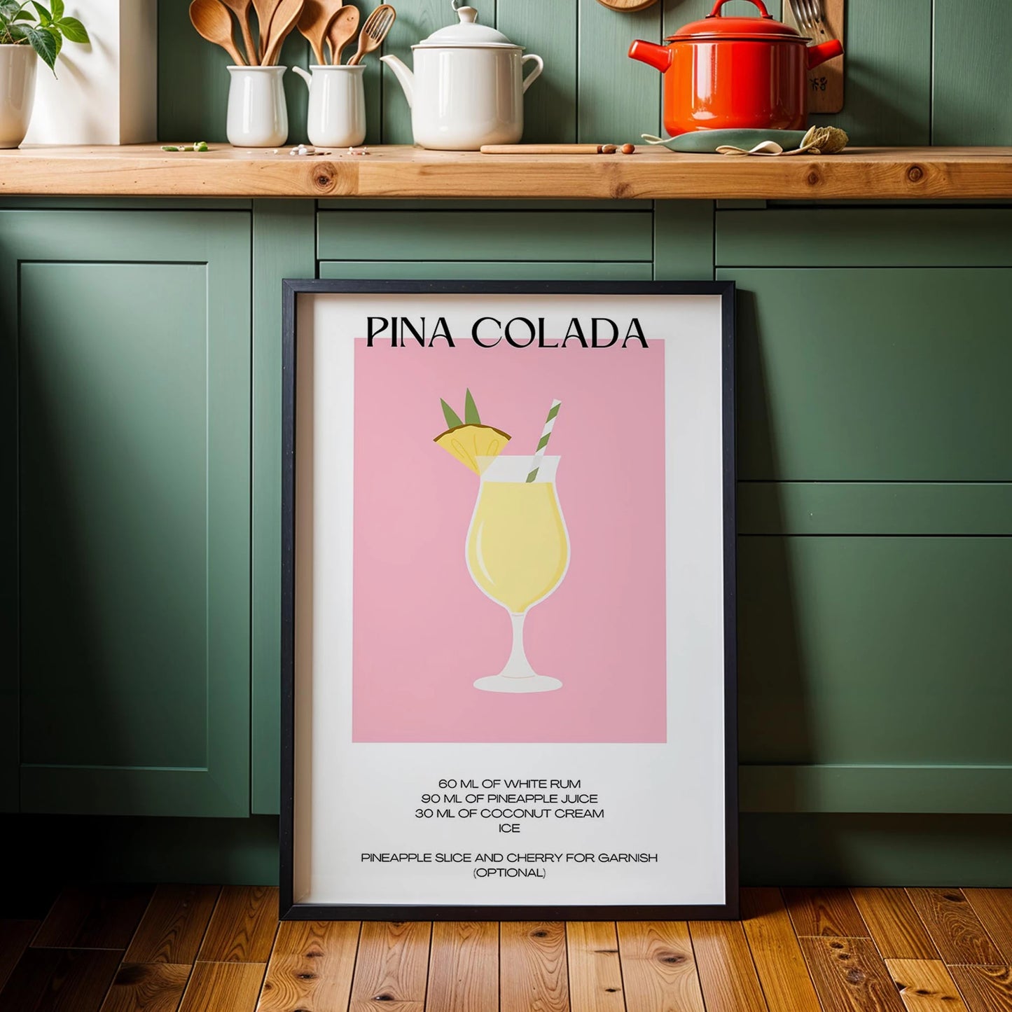 Pina Colada Kokteyl Tarifi Mutfak Duvar Tablosu