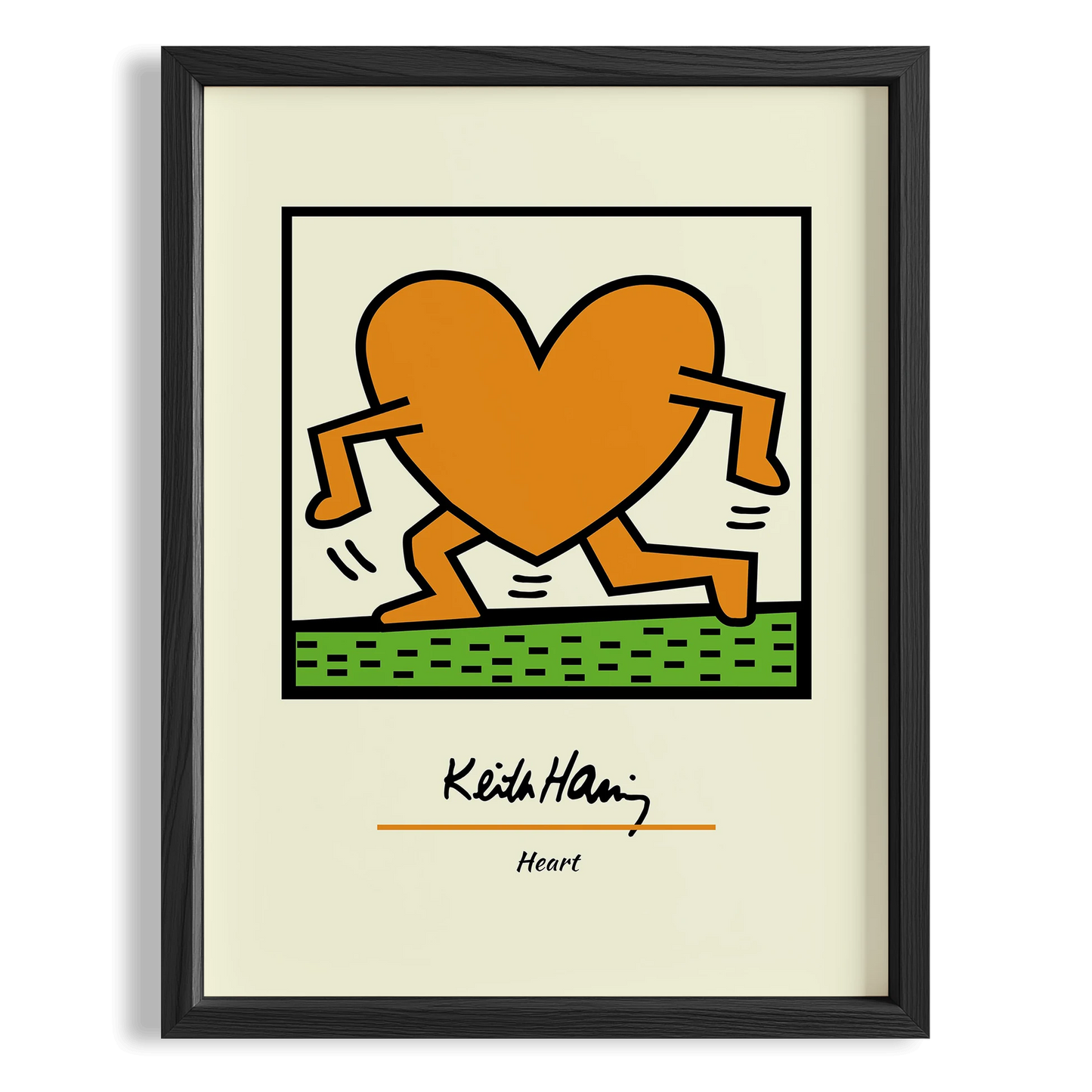 Kalp - Keith Haring Ahşap Duvar Tablosu