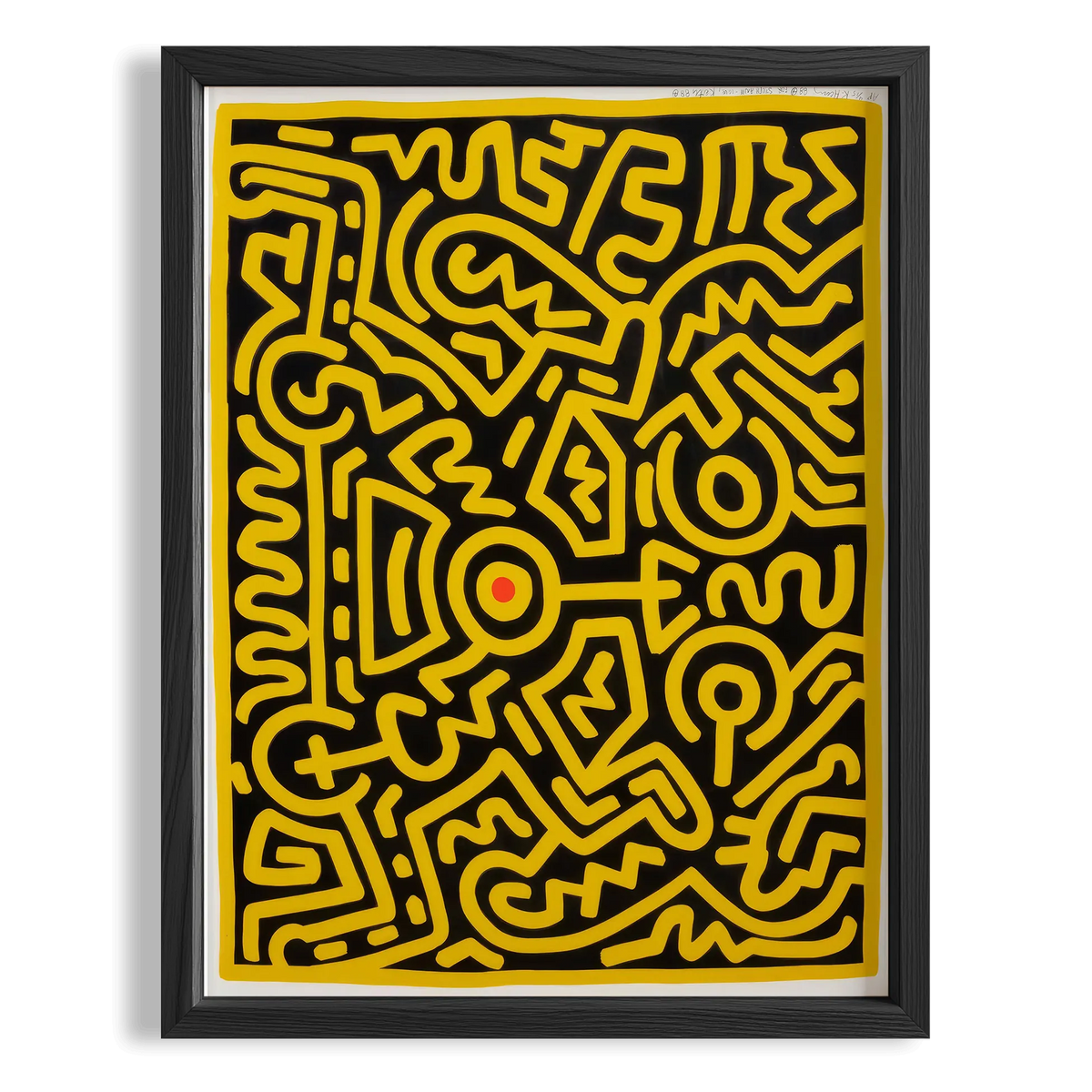 Labirent Çizgileri - Keith Haring Ahşap Duvar Tablosu