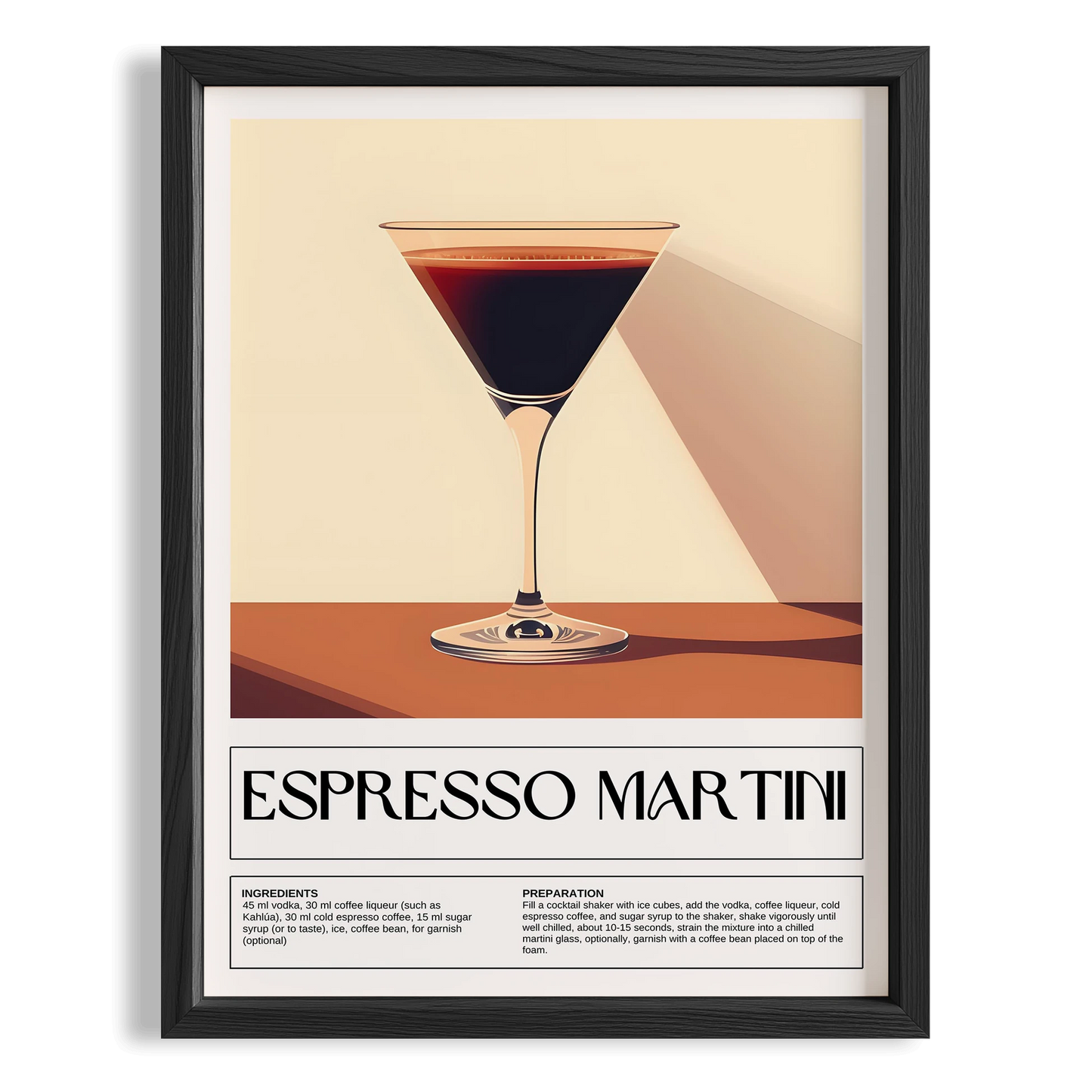 Espresso Martini Kokteyl Tarifi Mutfak Duvar Tablosu