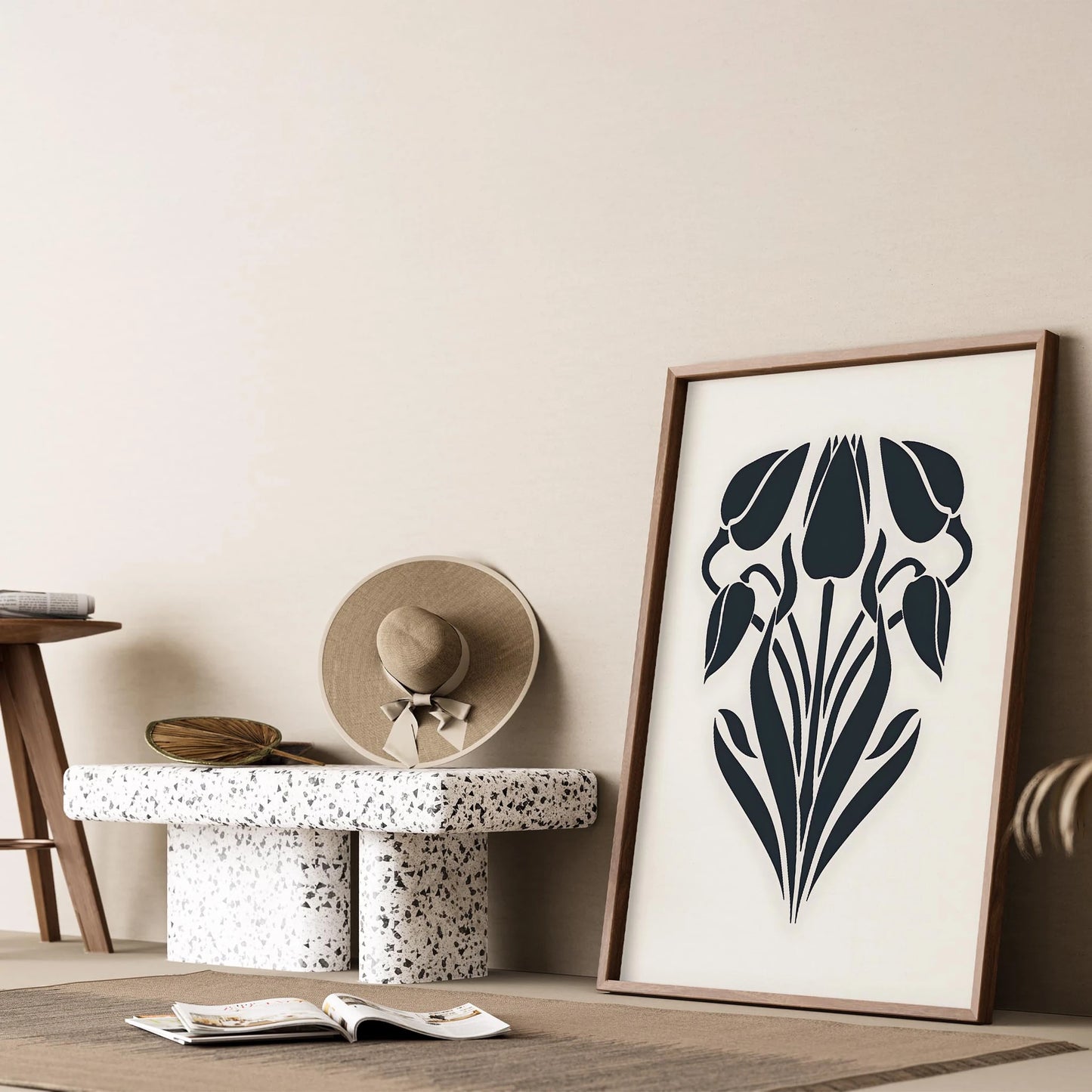 Matisse Kağıt Kesimleri Abstract Serisi Minimalist Lale Seranadı I Duvar Tablosu