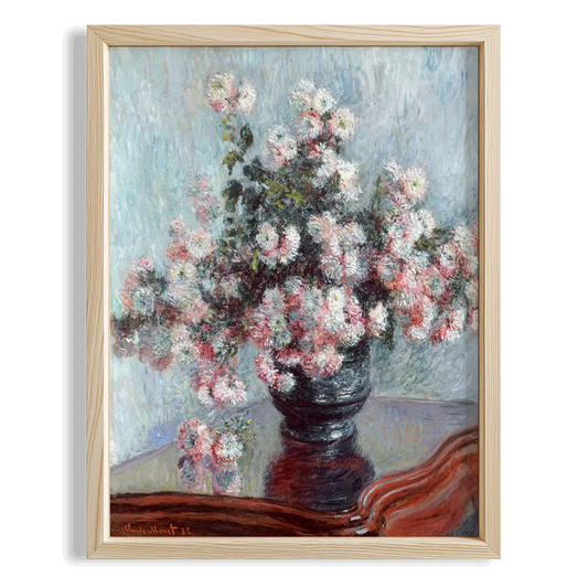 Vazoda Çiçekler - Claude Monet Ahşap Duvar Tablosu